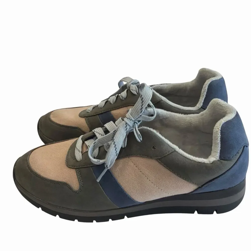 SOUL Naturalizer Charlie Sneaker Women's 9.5 Gray Blue Retro Lace Up Lifestyle